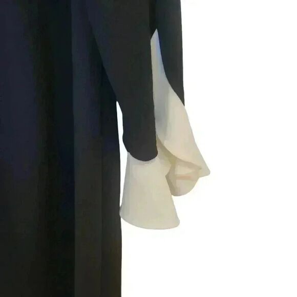 Shelby & Palmer Women's Black Poly/Spandex w Off White Ruffles on Sleeves & Gold - Picture 4 of 13